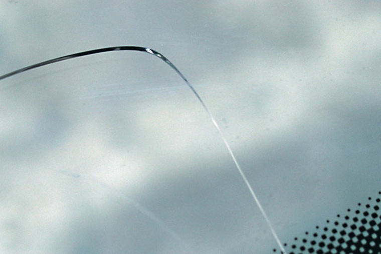 Example of a long windshield crack